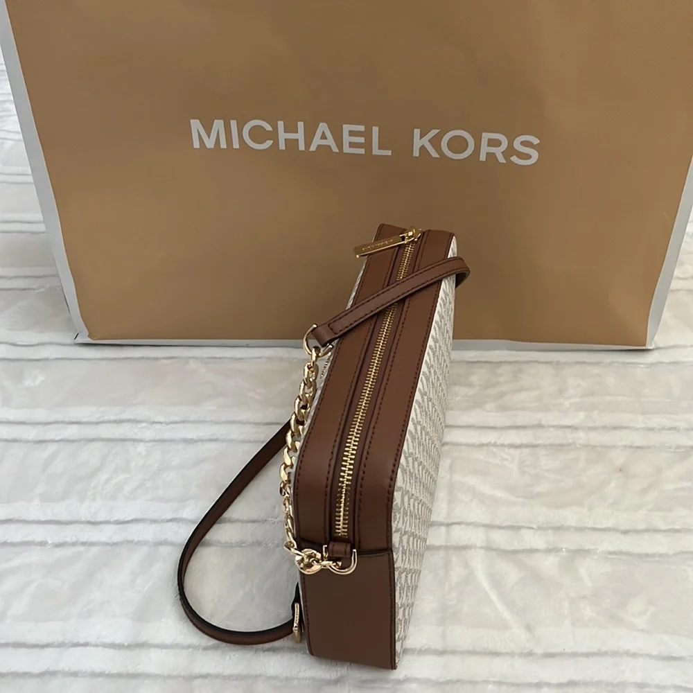 Michael Kors Jet Set Large Printed Logo Crossbody Messenger Bag